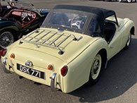 Rear end view with chrome luggage rack