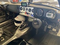 E-type Jaguar cockpit, with steering wheel removed