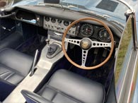 E-type roadster cockpit view