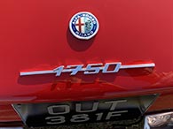1750 boot badge, and Alfa Romeo Milano emblem