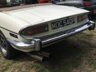 Triumph Stag rear view with chrome bumpers