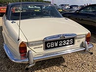 The fluted chrome boot handle / numberplate hood is another classic Daimler feature